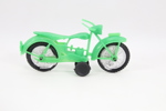 Eldre motorsykkel-leke i plast – grønn modell
