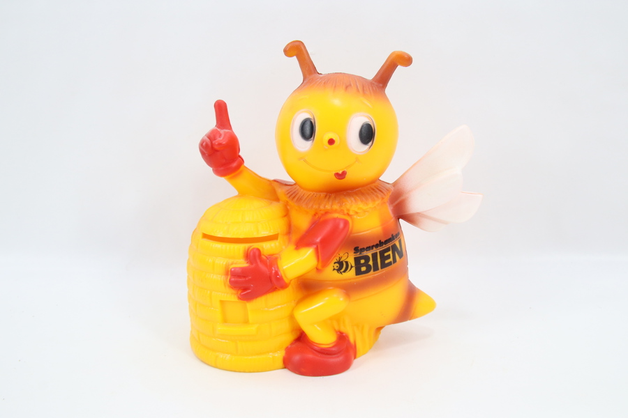 Sparbanken BIEN sparebøsse i plast – reklamefigur
