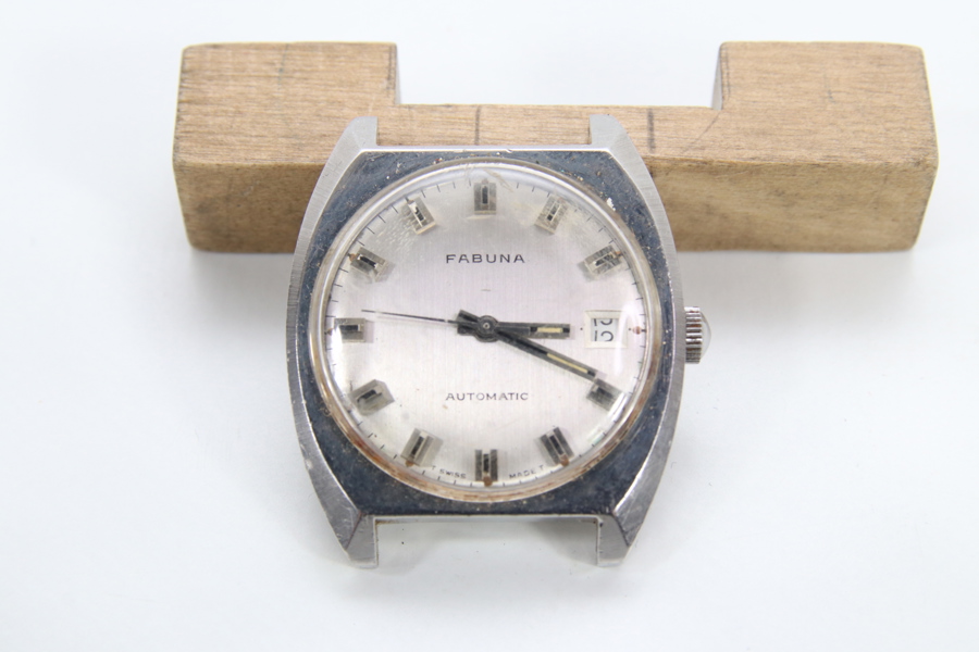 Fabuna automatic armbåndsur med lys skive og datovisning
