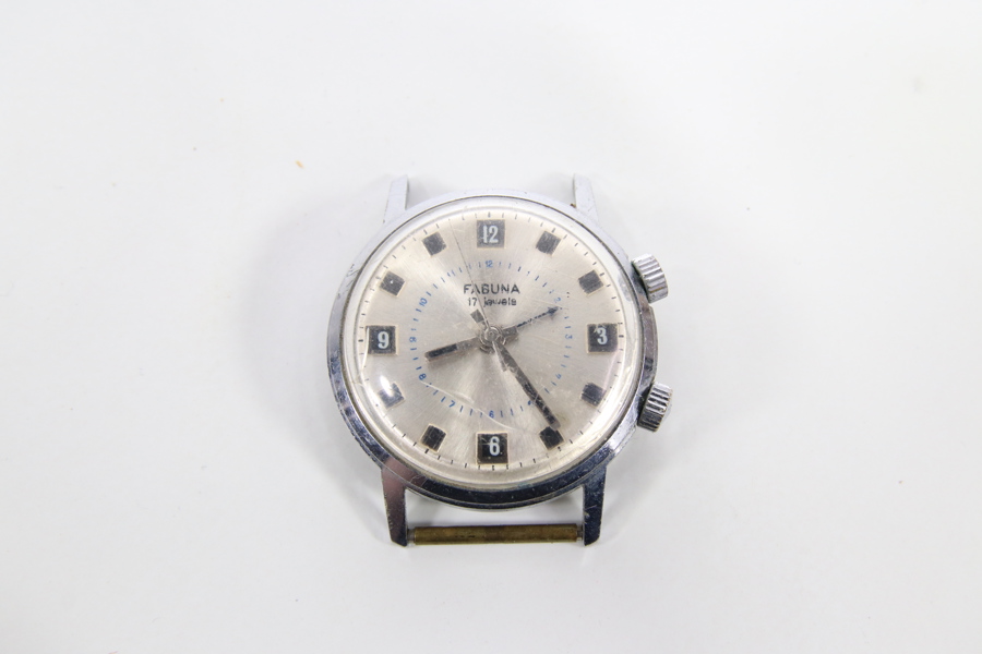 Fabuna mekanisk armbåndsur med dobbel krone og lys skive
