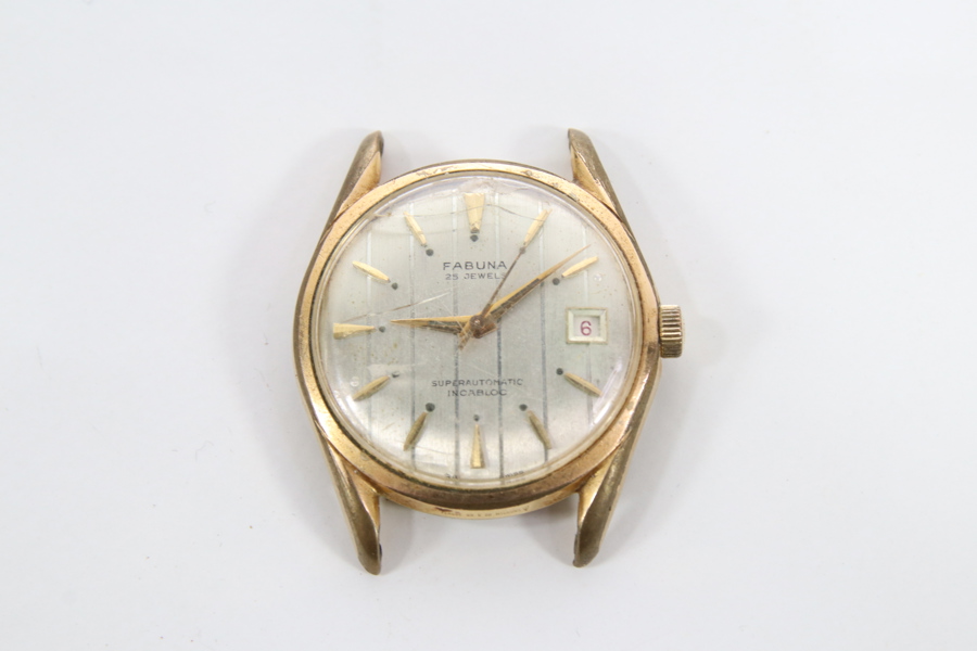 Fabuna automatic armbåndsur med lys skive og datovisning
