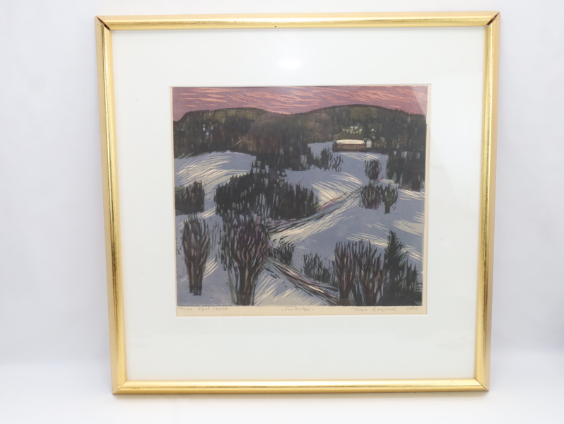 Terje Grøstad – «Vinterlys», grafikk, 1980 (54/100)