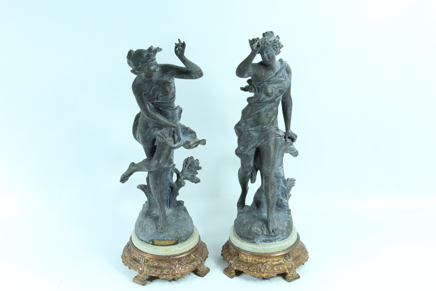 Par antikke bronze statuer - Signatur Ferdinand