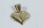 Hjerte anheng i 14 krat gull - Vintage smykke.