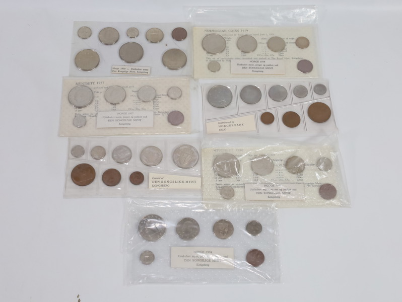 7 st Norske myntsett