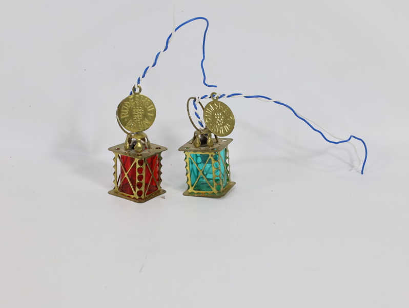 Tyske små elektriske lanterner Rød/Grønn